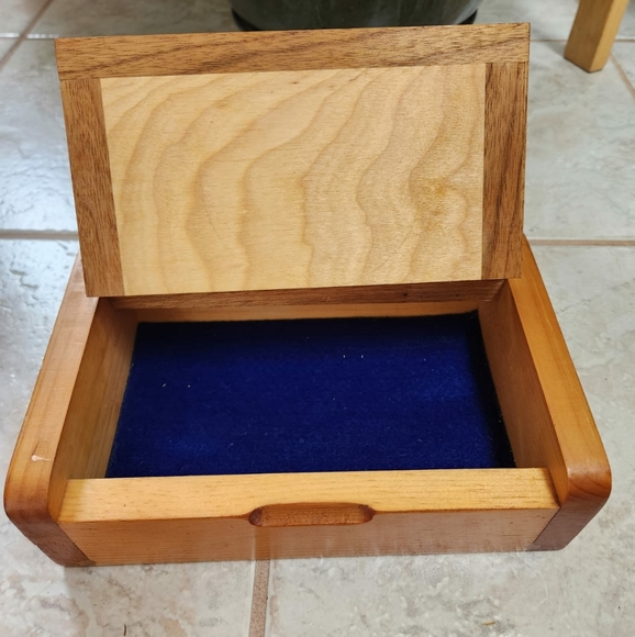 Handmade Wooden Jewelry Watch Trinket Box - Picture 2 of 3